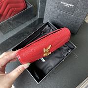YSL Small Envelope Wallet In Red 41440 Size 13.5x9.5x3cm - 3