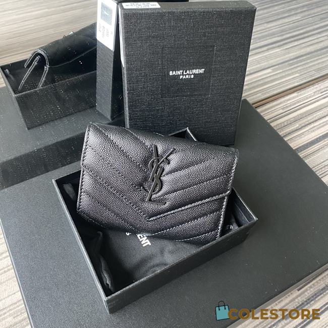 YSL Small Envelope Wallet In Black 41440 Size 13.5x9.5x3cm - 1