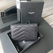 YSL Small Envelope Wallet In Black 41440 Size 13.5x9.5x3cm - 2