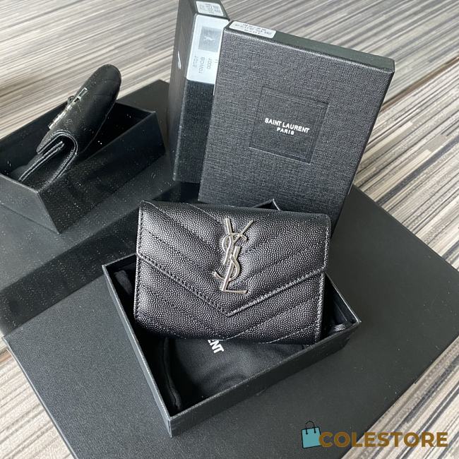 YSL Small Envelope Wallet In Sliver 41440 Size 13.5x9.5x3cm - 1