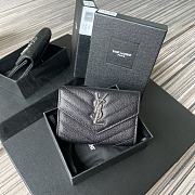 YSL Small Envelope Wallet In Sliver 41440 Size 13.5x9.5x3cm - 1