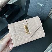 YSL Tri-Fold Pebbled Purse 65102 Size 13.5x9.5x3cm - 1