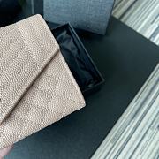 YSL Tri-Fold Pebbled Purse 65102 Size 13.5x9.5x3cm - 4