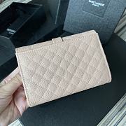 YSL Tri-Fold Pebbled Purse 65102 Size 13.5x9.5x3cm - 2