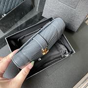 YSL Tri-Fold Pebbled Purse In Blue 65102 Size 13.5x9.5x3cm - 3