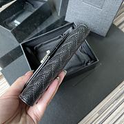 YSL Tri-Fold Pebbled Purse In Silver 65102 Size 13.5x9.5x3cm - 6
