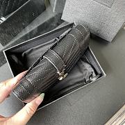 YSL Tri-Fold Pebbled Purse In Silver 65102 Size 13.5x9.5x3cm - 5