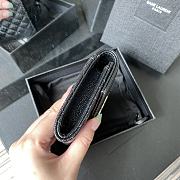 YSL Tri-Fold Pebbled Purse In Silver 65102 Size 13.5x9.5x3cm - 4