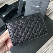 YSL Tri-Fold Pebbled Purse In Gold 65102 Size 13.5x9.5x3cm - 4