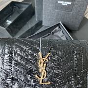 YSL Tri-Fold Pebbled Purse In Gold 65102 Size 13.5x9.5x3cm - 2