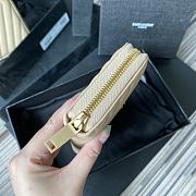 YSL Monogram Zip Around Wallet In Beige 35809 Size 19cm - 3