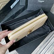 YSL Monogram Zip Around Wallet In Beige 35809 Size 19cm - 2