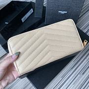 YSL Monogram Zip Around Wallet In Beige 35809 Size 19cm - 5