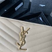 YSL Monogram Zip Around Wallet In Beige 35809 Size 19cm - 4