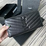 YSL Monogram Zip Around Wallet In Black 35809 Size 19cm - 1