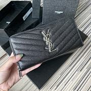 YSL Monogram Zip Around Wallet In Silver 35809 Size 19cm - 1