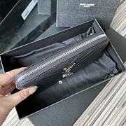 YSL Monogram Zip Around Wallet In Silver 35809 Size 19cm - 4