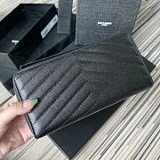 YSL Monogram Zip Around Wallet In Silver 35809 Size 19cm - 3