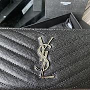YSL Monogram Zip Around Wallet In Silver 35809 Size 19cm - 2
