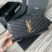 YSL Monogram Zip Around Wallet In Gold 35809 Size 19cm - 1