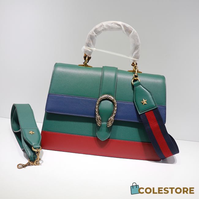 Gucci Dionysus Bamboo Medium Top Handle Bag In Green 34cm - 1