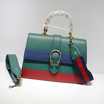 Gucci Dionysus Bamboo Medium Top Handle Bag In Green 34cm