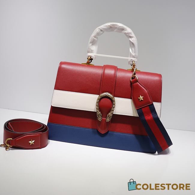 Gucci Dionysus Bamboo Medium Top Handle Bag In Red 42199 Size 34cm - 1
