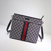 Gucci GG Canvas Shoulder Bag In Navy Blue 388926 Size 29cm - 1