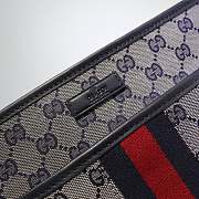 Gucci GG Canvas Shoulder Bag In Navy Blue 388926 Size 29cm - 4