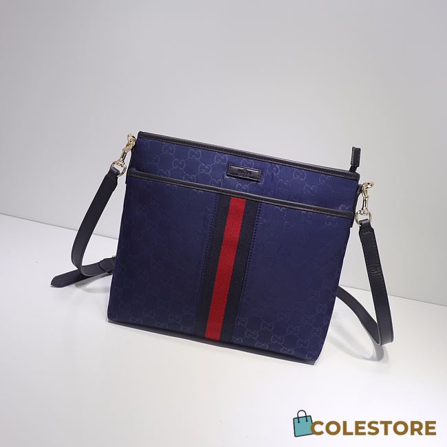 Gucci GG Canvas Shoulder Bag In Blue 388926 Size 29cm - 1
