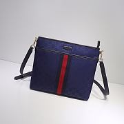 Gucci GG Canvas Shoulder Bag In Blue 388926 Size 29cm - 1