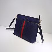 Gucci GG Canvas Shoulder Bag In Blue 388926 Size 29cm - 2