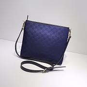Gucci GG Canvas Shoulder Bag In Blue 388926 Size 29cm - 3