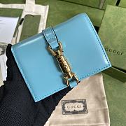 Gucci Jackie 1961 Card Case Wallet In Sky Blue 645536 Size 11x8.5x3cm - 1
