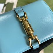 Gucci Jackie 1961 Card Case Wallet In Sky Blue 645536 Size 11x8.5x3cm - 6