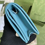 Gucci Jackie 1961 Card Case Wallet In Sky Blue 645536 Size 11x8.5x3cm - 5