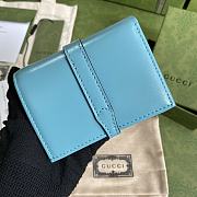 Gucci Jackie 1961 Card Case Wallet In Sky Blue 645536 Size 11x8.5x3cm - 2