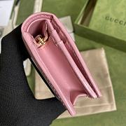 Gucci Jackie 1961 Card Case Wallet In Pink 645536 Size 11x8.5x3cm - 6