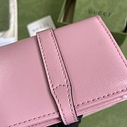 Gucci Jackie 1961 Card Case Wallet In Pink 645536 Size 11x8.5x3cm - 5
