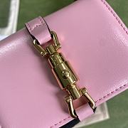 Gucci Jackie 1961 Card Case Wallet In Pink 645536 Size 11x8.5x3cm - 4