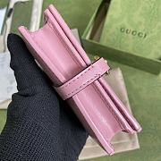 Gucci Jackie 1961 Card Case Wallet In Pink 645536 Size 11x8.5x3cm - 3