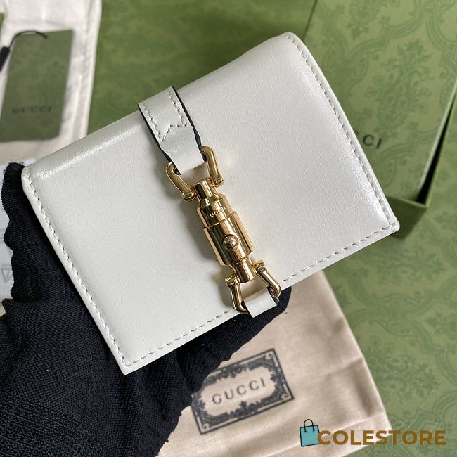 Gucci Jackie 1961 Card Case Wallet In White 645536 Size 11x8.5x3cm - 1
