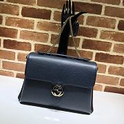 Gucci GG Interlocking Chain Shoulder Bag In Dark Blue 32cm - 1