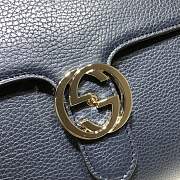 Gucci GG Interlocking Chain Shoulder Bag In Dark Blue 32cm - 2