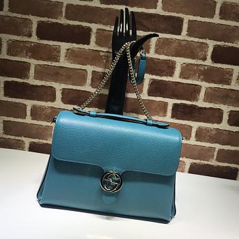 Gucci GG Interlocking Chain Shoulder Bag In Ocean Blue 32cm