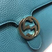 Gucci GG Interlocking Chain Shoulder Bag In Ocean Blue 32cm - 3