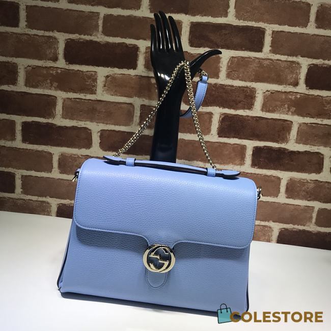 Gucci GG Interlocking Chain Shoulder Bag In Light Purple 32cm - 1
