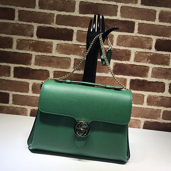Gucci GG Interlocking Chain Shoulder Bag In Green 32cm