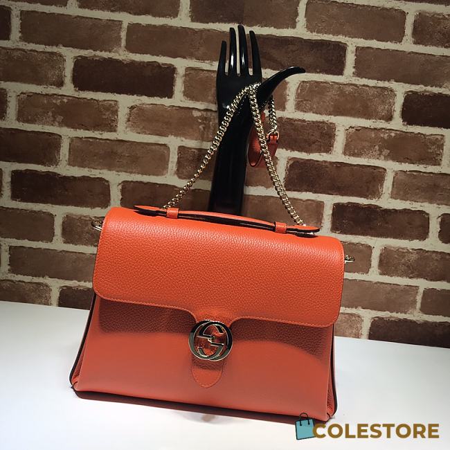 Gucci GG Interlocking Chain Shoulder Bag In Orange 32cm - 1
