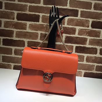 Gucci GG Interlocking Chain Shoulder Bag In Orange 32cm